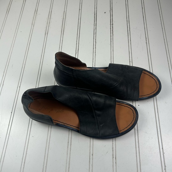 FREE PEOPLE Boho Mont Blanc Black Sandals Open Toe Slippers Flat Women’s Size 9 - Picture 4 of 12